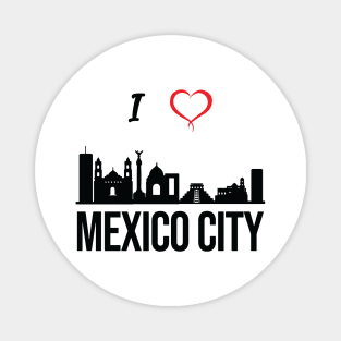 I love Mexico City Skyline Mexican Central America Magnet